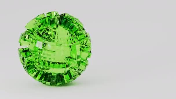 Render Glass Sphere Technology Geometric Background Animation High Quality Footage — Vídeo de Stock