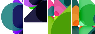 Duvar kağıdı, kartvizit, kapak, poster, afiş, broşür, başlık, web sitesi için renkli parlak geometrik soyut kompozisyonlar