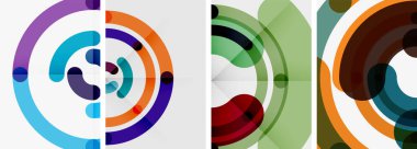 Renkli çember arka planlar. Duvar kağıdı, bayrak, arkaplan, kart, kitap illüstrasyonu için vektör illüstrasyonu, iniş sayfası