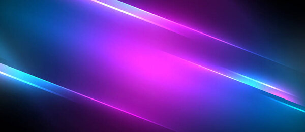 The font on the purple and blue background with glowing lines creates a hypnotizing visual effect lighting, reminiscent of neon gas in electric blue and magenta hues