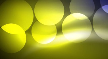 Parlak Işık Neon Baloncuk Çemberleri. Duvar kağıdı, bayrak, arkaplan, kart, kitap illüstrasyonu için vektör illüstrasyonu, iniş sayfası