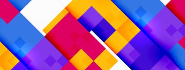 Mor, turuncu, mor, mor ve morumsu dikdörtgenler ve beyaz bir tuval üzerinde üçgenlerin geometrik desenini içeren canlı bir arkaplan ile tasarımınızın rengini artırın. Gerçek bir sanat eseri.