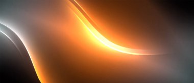 Siyah zemin üzerinde kahverengi ve turuncu ipuçları bulunan kehribar renkli bir dalga parlayan astronomik bir nesneyi andırıyor, ısı ve jeolojik fenomenleri çağrıştırıyor.