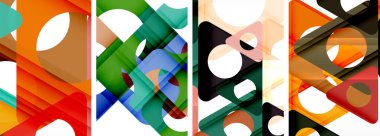 Soyut arkaplan seti, üçgenlerin dinamik etkileşimini gösteriyor. Modern tasarım ve geometrik cazibenin birleşimi