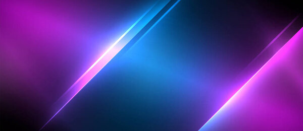 Vibrant colors like electric blue, neon purple, and magenta create a visually stunning effect against a background of azure and violet, with a glowing diagonal line adding a touch of visual interest