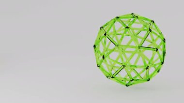 3 boyutlu cam küre teknolojisi geometrik arkaplan animasyonu. Yüksek kalite 4k görüntü