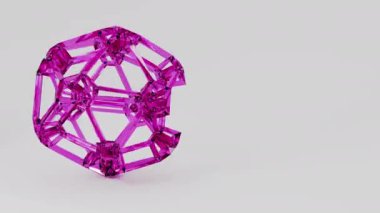 3 boyutlu cam küre teknolojisi geometrik arkaplan animasyonu. Yüksek kalite 4k görüntü