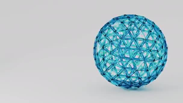 Render Üveg Gömb Technológia Geometriai Háttér Animáció Kiváló Minőségű Felvételek — Stock videók