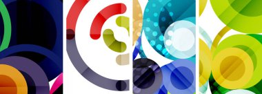 Soyut çember poster setiyle geometrik zarafet dünyası. Çemberler şekiller ve renkler senfonisiyle sarmalanır. Tasarımınız için çağdaş bir görsel ziyafet sunar.