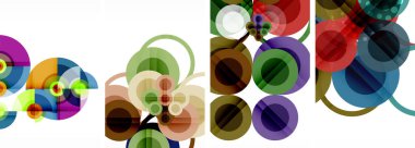 Etkileyici geometrik soyut posterler. Büyüleyici daireler, her bir dizayn şekil ve rengin uyumlu bir karışımı. Tasarımınızı modern, görsel olarak çarpıcı sanatla yükseltin