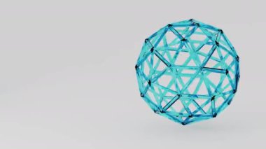 3 boyutlu cam küre teknolojisi geometrik arkaplan animasyonu. Yüksek kalite 4k görüntü