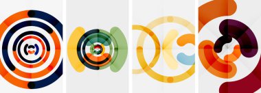 Renkli çember arka planlar. Duvar kağıdı, bayrak, arkaplan, kart, kitap illüstrasyonu için vektör illüstrasyonu, iniş sayfası