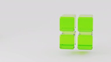 3 boyutlu cam küp teknolojisi geometrik arkaplan animasyonu. Yüksek kalite 4k görüntü