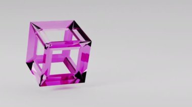3 boyutlu cam küp teknolojisi geometrik arkaplan animasyonu. Yüksek kalite 4k görüntü
