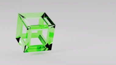 3 boyutlu cam küp teknolojisi geometrik arkaplan animasyonu. Yüksek kalite 4k görüntü