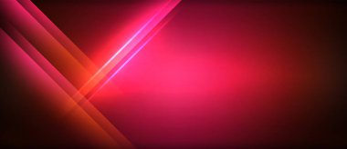 Dinamik neon parlayan çizgiler geometrik tekno arka plan. Vektör illüstrasyonu