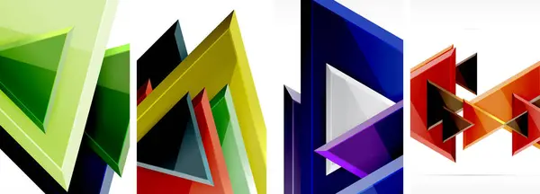 Dreieck Komposition Poster Hintergrund Set Für Tapete Visitenkarte Cover Poster lizenzfreie Stockvektoren