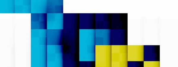 Symmetrical Pattern Electric Blue Magenta Tetris Block White Background Showcasing - Stok Vektor