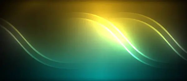 Neon Shiny Glowing Lines Background Vector Illustration - Stok Vektor