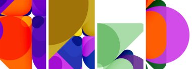 Duvar kağıdı, kartvizit, kapak, poster, afiş, broşür, başlık, web sitesi için renkli parlak geometrik soyut kompozisyonlar