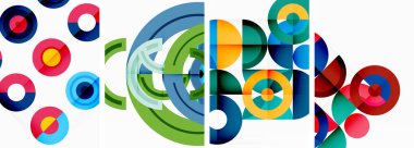 Çemberler ve halkalar geometrik arka planlar. Duvar kağıdı, kartvizit, kapak, poster, afiş, broşür, başlık, web sitesi posterleri