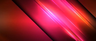 Neon parlayan daire ışınları, karanlıkta ışık saçan yuvarlak çizgiler, gezegen tarzı neon dalga çizgileri. Duvar kağıdı, afiş, arkaplan için enerji yüklü elektrik konsept tasarımı