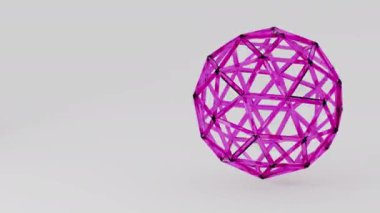 3 boyutlu cam küre teknolojisi geometrik arkaplan animasyonu. Yüksek kalite 4k görüntü