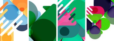 Duvar kağıdı, kartvizit, kapak, poster, afiş, broşür, başlık, web sitesi için renkli parlak geometrik soyut kompozisyonlar