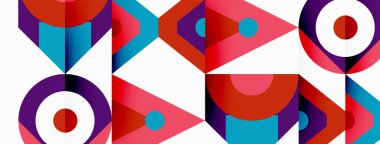 Renkli çember ve soyut üçgen arkaplan. Duvar kağıdı, afiş, sunum, arkaplan şablonu