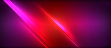 Neon dinamik köşegen ışık ışınları arka planı. Duvar kağıdı, bayrak, sunum, arkaplan için tekno dijital geometrik konsept tasarımı