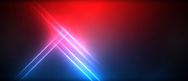 Neon parlayan daire ışınları, karanlıkta ışık saçan yuvarlak çizgiler, gezegen tarzı neon dalga çizgileri. Duvar kağıdı, afiş, arkaplan için enerji yüklü elektrik konsept tasarımı