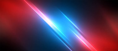 Neon dinamik köşegen ışık ışınları arka planı. Duvar kağıdı, bayrak, sunum, arkaplan için tekno dijital geometrik konsept tasarımı