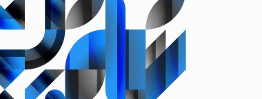 Dijital tasarımlar, sunumlar, web sitesi afişleri, sosyal medya paylaşımları için çok yönlülük ve görsel cazibe sağlayan, minimalist soyut tuval üzerinde geometrik biçimlerin Amalgamatasyonu