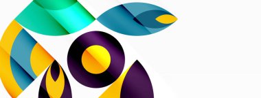 Çember ve taç yaprakları. Duvar kağıdı, Sancak, Arkaplan, Kart, Kitap İllüstrasyonu, İniş Sayfası için Geometrik güzel soyut şablon