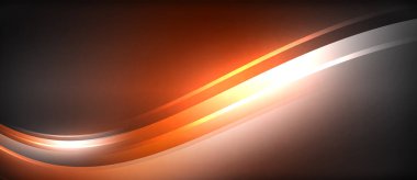 Neon parlayan daire ışınları, karanlıkta ışık saçan yuvarlak çizgiler, gezegen tarzı neon dalga çizgileri. Duvar kağıdı, afiş, arkaplan için enerji yüklü elektrik konsept tasarımı