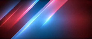 Neon dinamik köşegen ışık ışınları arka planı. Duvar kağıdı, bayrak, sunum, arkaplan için tekno dijital geometrik konsept tasarımı