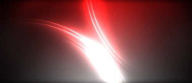 Neon parlayan daire ışınları, karanlıkta ışık saçan yuvarlak çizgiler, gezegen tarzı neon dalga çizgileri. Duvar kağıdı, afiş, arkaplan için enerji yüklü elektrik konsept tasarımı