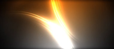 Neon parlayan daire ışınları, karanlıkta ışık saçan yuvarlak çizgiler, gezegen tarzı neon dalga çizgileri. Duvar kağıdı, afiş, arkaplan için enerji yüklü elektrik konsept tasarımı