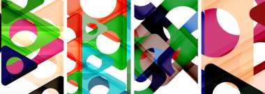 Çekici üçgenler içeren soyut arkaplan seti. Geometri ve stilin uyumlu karışımı, bu tasarımlar modern yetenekler getiriyor.