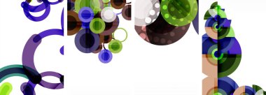 Etkileyici geometrik soyut posterler. Büyüleyici daireler, her bir dizayn şekil ve rengin uyumlu bir karışımı. Tasarımınızı modern, görsel olarak çarpıcı sanatla yükseltin