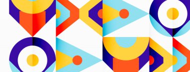 Renkli çember ve soyut üçgen arkaplan. Duvar kağıdı, afiş, sunum, arkaplan şablonu