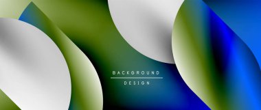 Posterler, kapaklar, afişler, broşürler, web siteleri için parlak renk çemberi ve yuvarlak element minimal geometrik soyut arkaplan