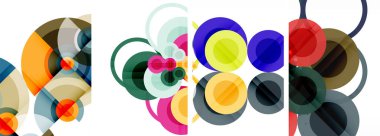 Geometrik soyut posterler dizisi. Duvar kağıdı, kartvizit, kapak, poster, afiş, broşür, başlık, web sitesi için soyut arkaplan