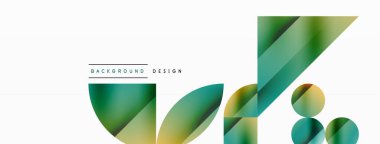 Vektör arkaplanı. Minimalist geometrik arkaplan daireler ve şekillerle süslenmiş. Dijital tasarımlar, sunumlar, web sitesi afişleri, sosyal medya paylaşımları için yaratıcılığı davet eden soyut sanat