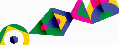 Renkli çember ve soyut üçgen arkaplan. Duvar kağıdı, afiş, sunum, arkaplan şablonu