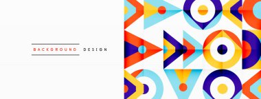 Renkli çember ve soyut üçgen arkaplan. Duvar kağıdı, afiş, sunum, arkaplan şablonu