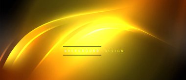 Neon parlayan daire ışınları, karanlıkta ışık saçan yuvarlak çizgiler, gezegen tarzı neon dalga çizgileri. Duvar kağıdı, afiş, arkaplan için enerji yüklü elektrik konsept tasarımı