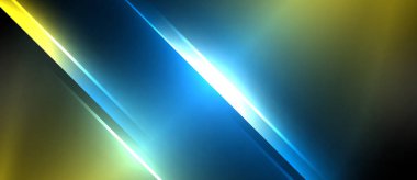 Neon dinamik köşegen ışık ışınları arka planı. Duvar kağıdı, bayrak, sunum, arkaplan için tekno dijital geometrik konsept tasarımı