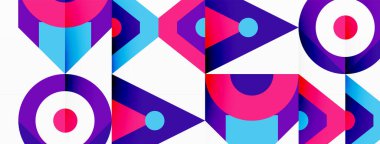 Renkli çember ve soyut üçgen arkaplan. Duvar kağıdı, afiş, sunum, arkaplan şablonu