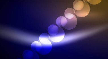 Parlak Işık Neon Baloncuk Çemberleri. Duvar kağıdı, bayrak, arkaplan, kart, kitap illüstrasyonu için vektör illüstrasyonu, iniş sayfası